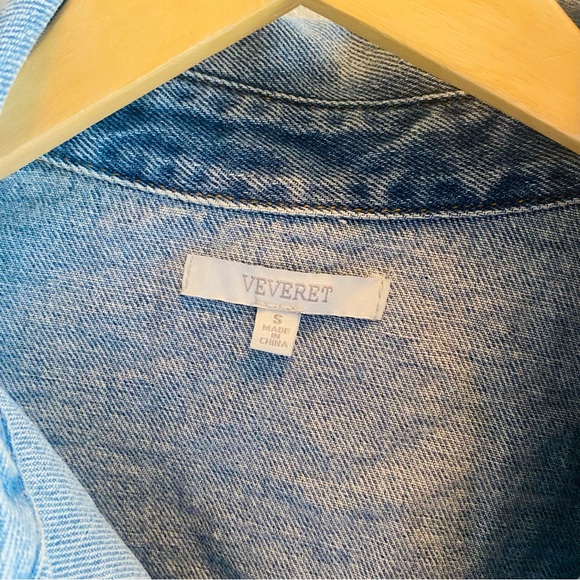 VERVET Aztec Washed Denim Oversized Jacket - Picture 5 of 8
